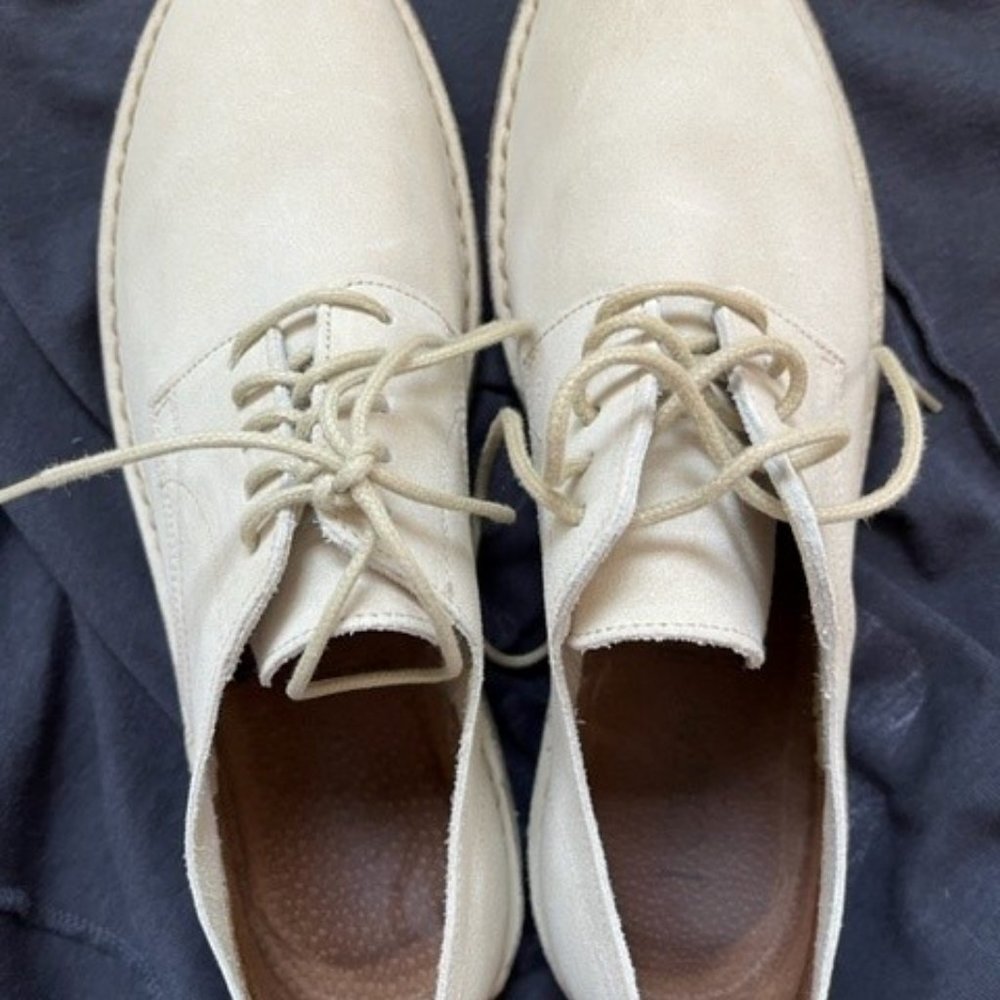 Mens white suede oxfords size 9- J Crew- Very Sharp!